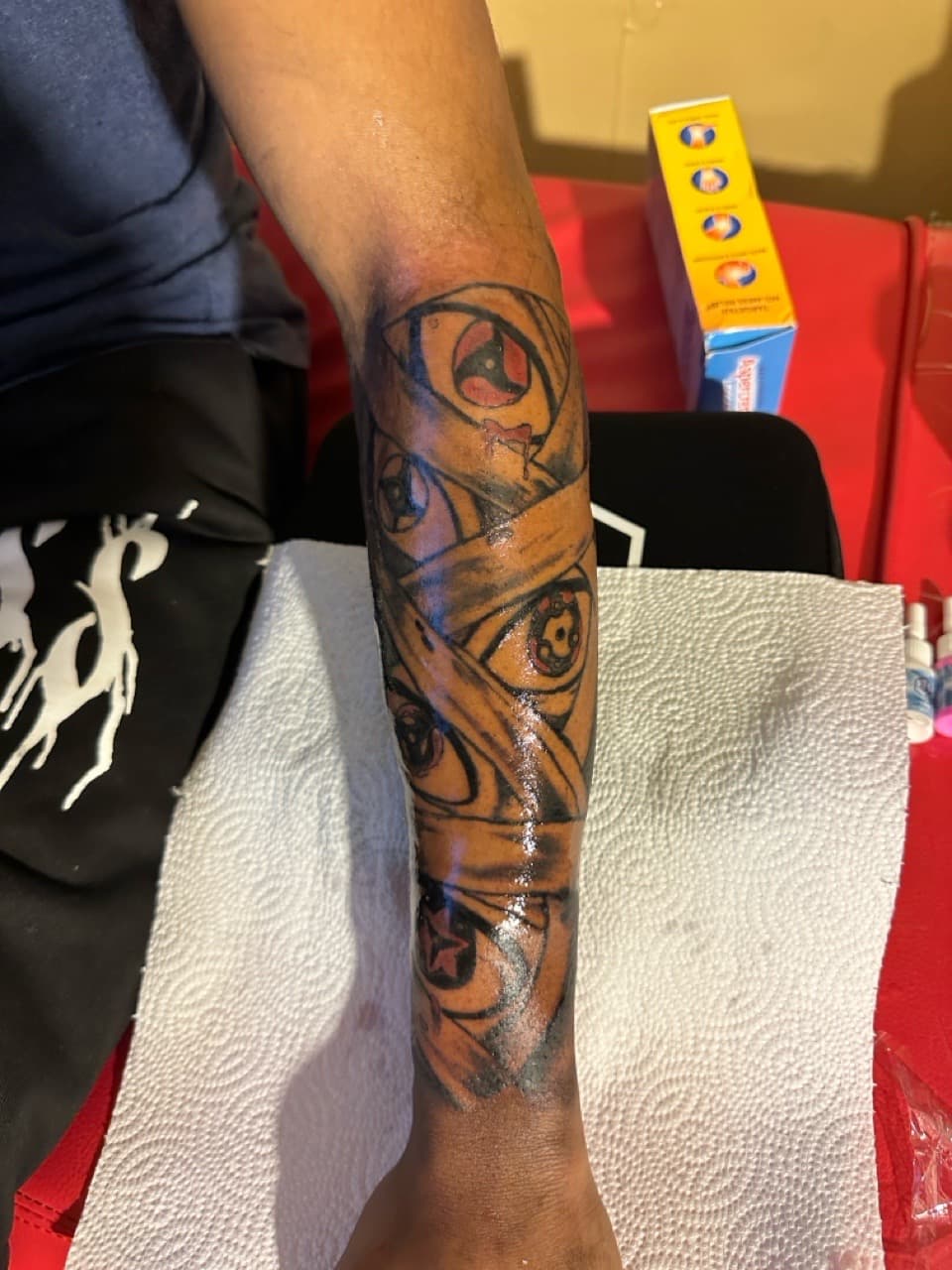 Anime + Pop Culture eyes tattoo on Forearm by RoxkTouch on TattMe