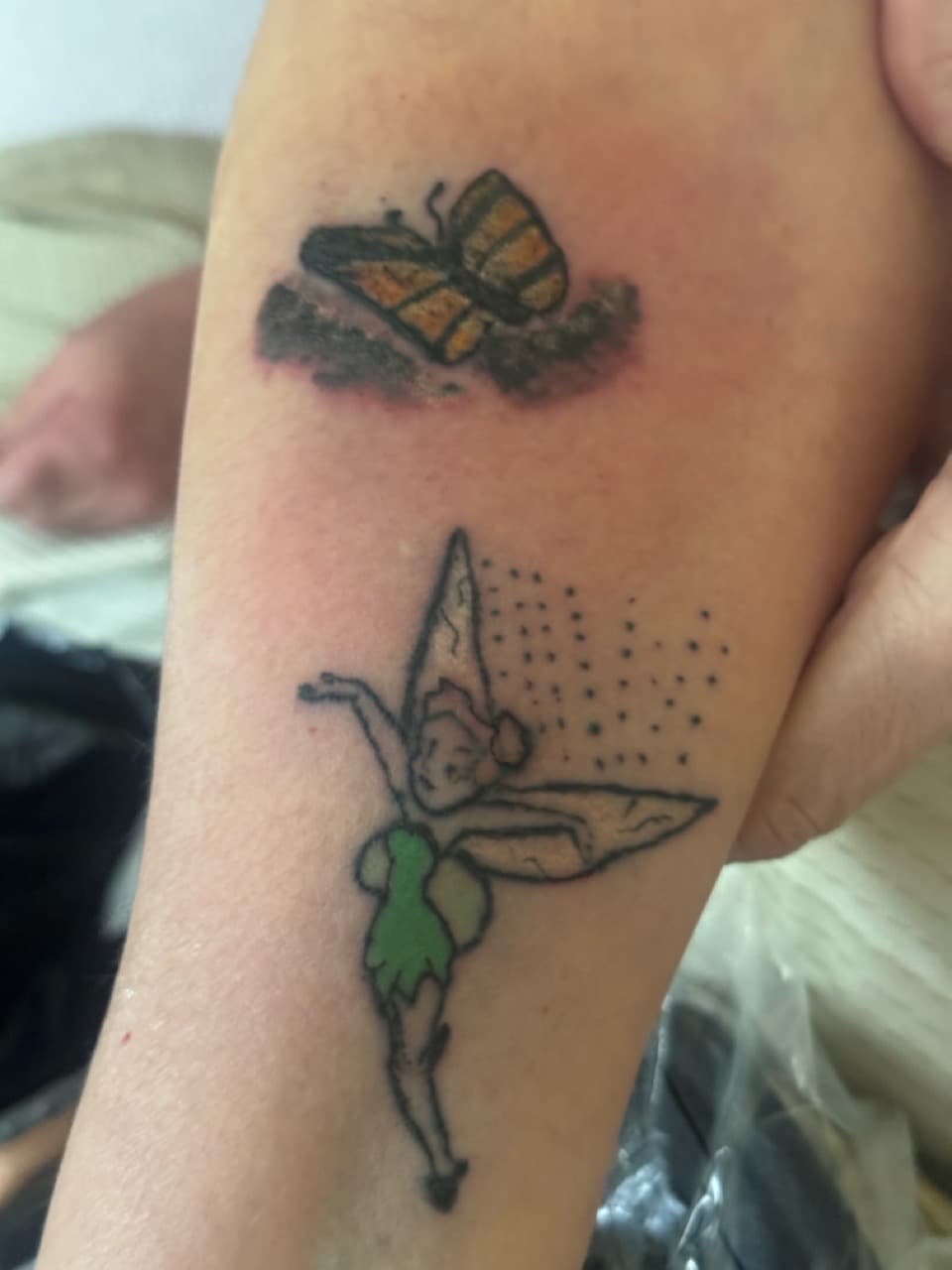 Cartoon + Pop Culture butterfly tattoo on Forearm by Cuban_Connection_Tattoo on TattMe