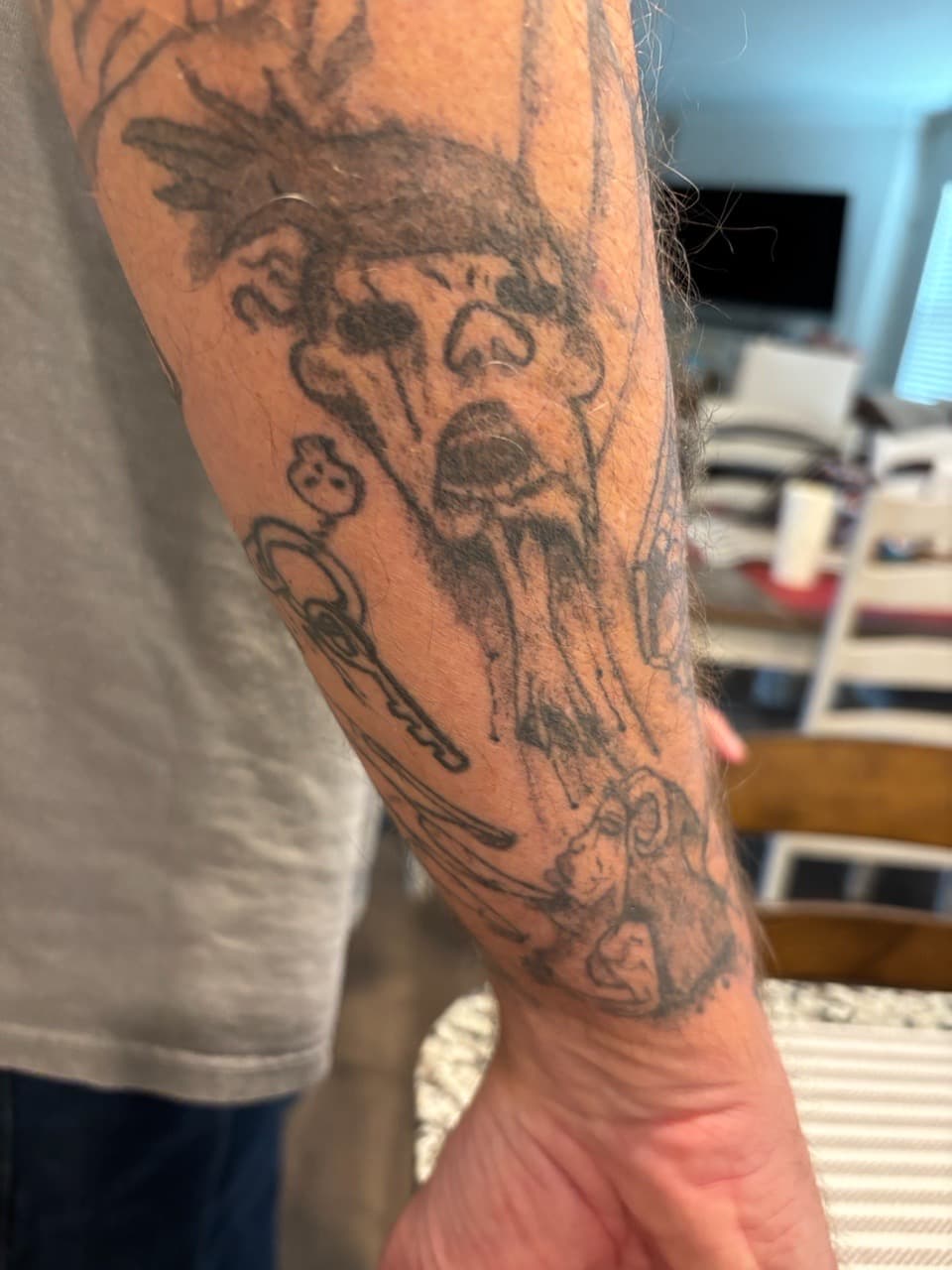 Black-work + Illustrative skull tattoo on Forearm by Cuban_Connection_Tattoo on TattMe