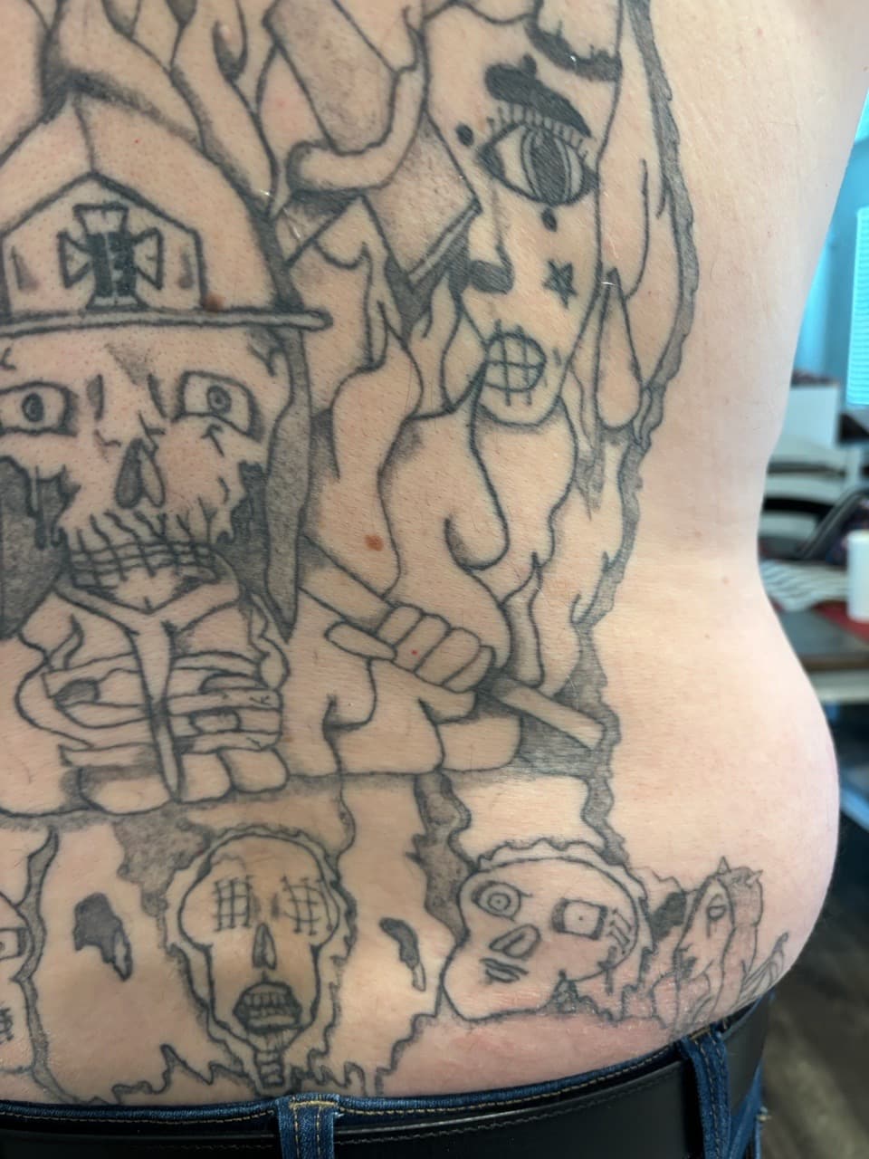 Black-work + Illustrative skulls tattoo on Side (Torso) by Cuban_Connection_Tattoo on TattMe