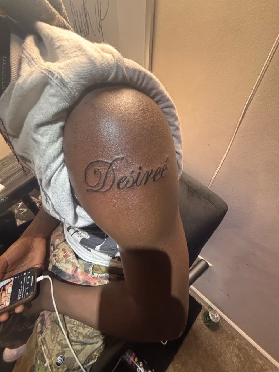 Lettering + Script name tattoo on Shoulder by zatatem on TattMe