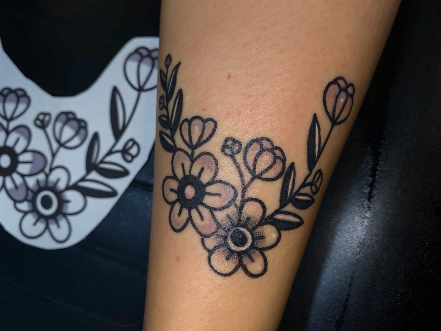 Floral + Fine Line flowers tattoo on Forearm by Zoe_Bates on TattMe