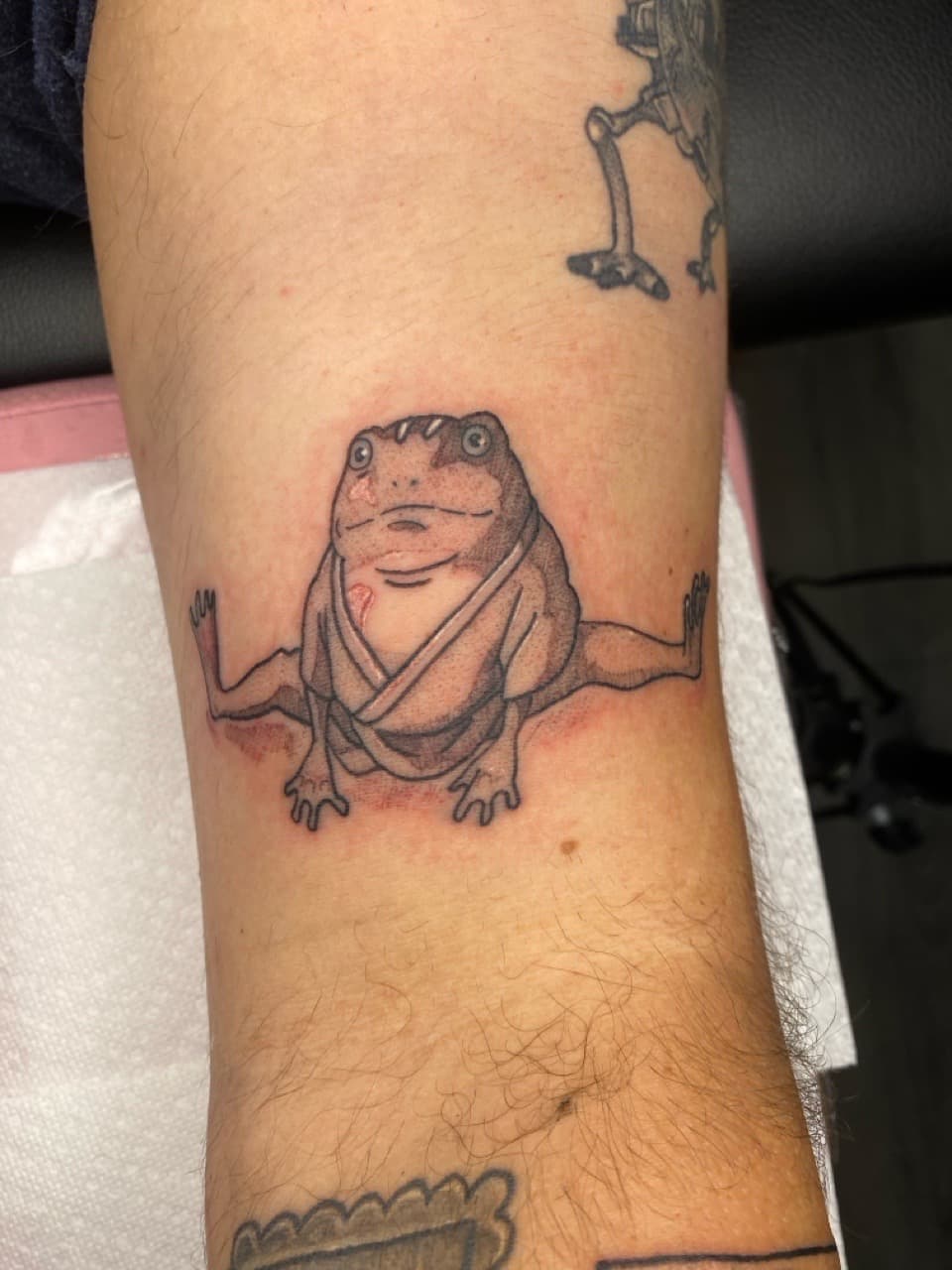 Anime + Illustrative frog tattoo on Forearm by Zoe_Bates on TattMe