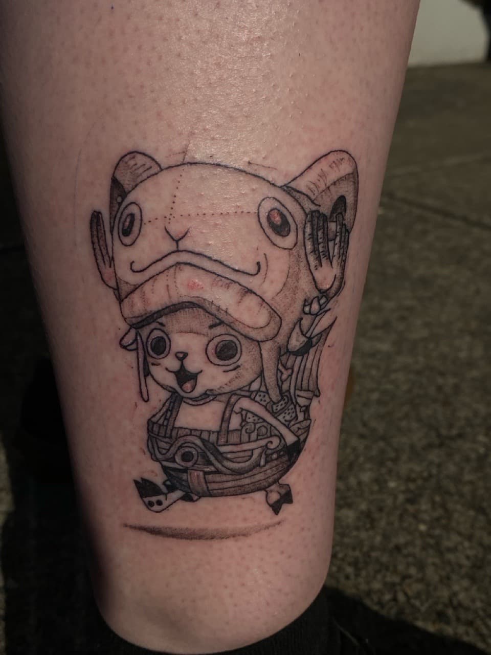 Anime + Cartoon chopper tattoo on Calf by Zoe_Bates on TattMe