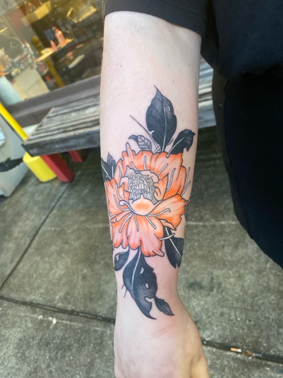 Neo-Traditional + Floral flower tattoo on Forearm by Zoe_Bates on TattMe