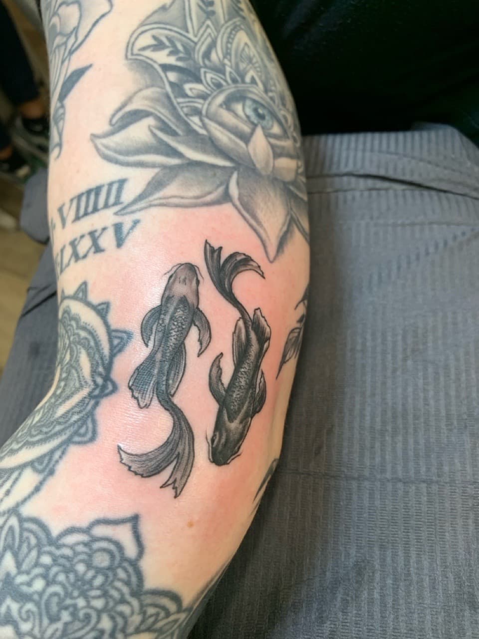 Black & Grey + Illustrative fish tattoo on Forearm by Modest_Ink_Ellz on TattMe