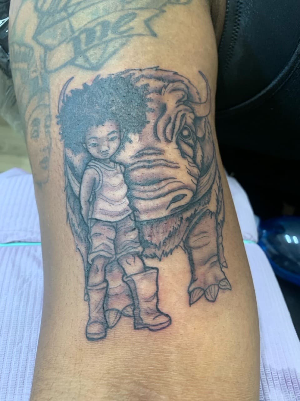 Black & Grey + Realism child tattoo on Forearm by Modest_Ink_Ellz on TattMe