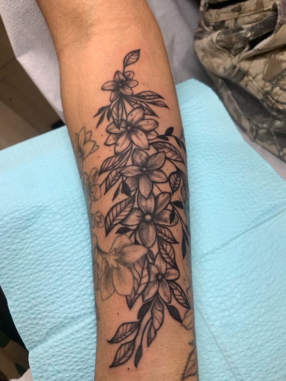 Floral + Black & Grey flowers tattoo on Forearm by Modest_Ink_Ellz on TattMe