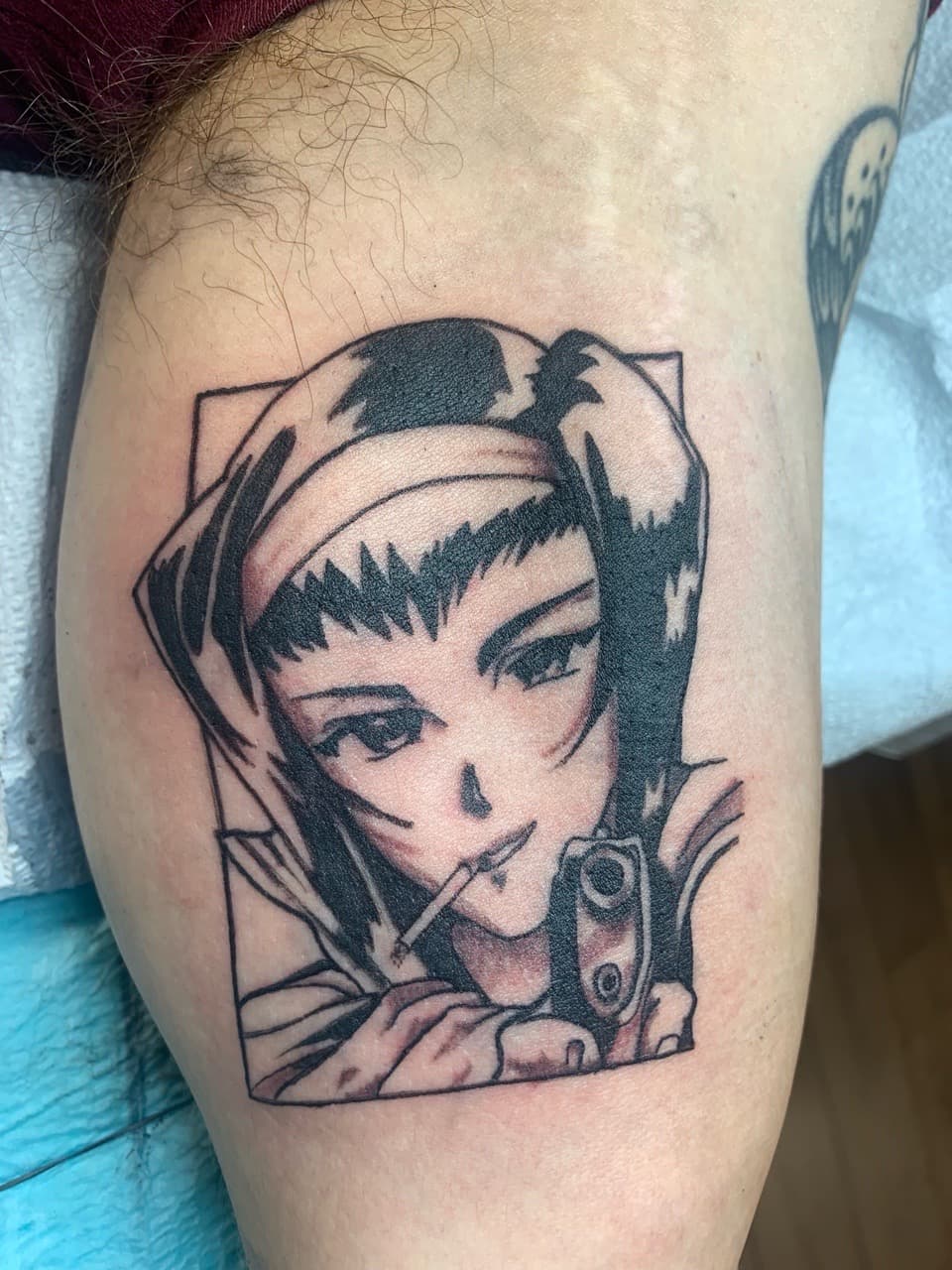 Black & Grey + Illustrative female tattoo on Upper Arm by Modest_Ink_Ellz on TattMe
