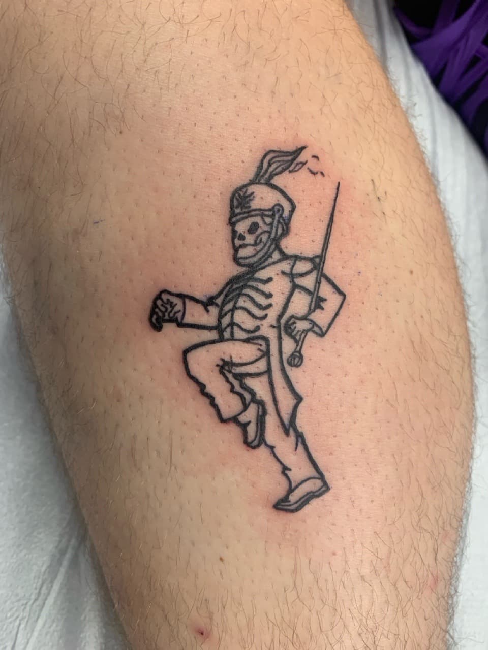 Line-work + Illustrative staff tattoo on Calf by Modest_Ink_Ellz on TattMe