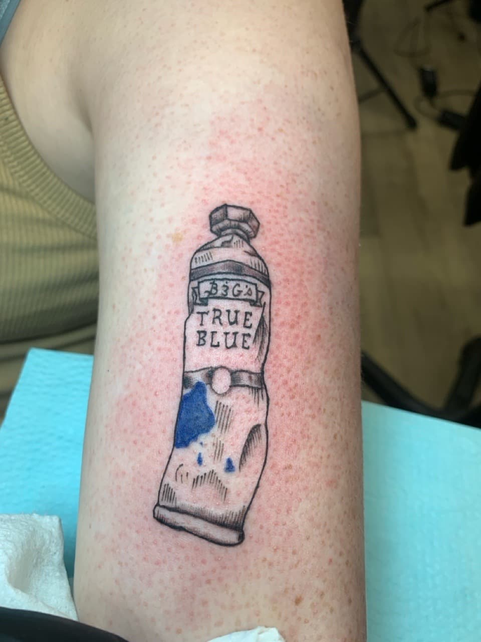 Illustrative + Color paint tube tattoo on Forearm by Modest_Ink_Ellz on TattMe