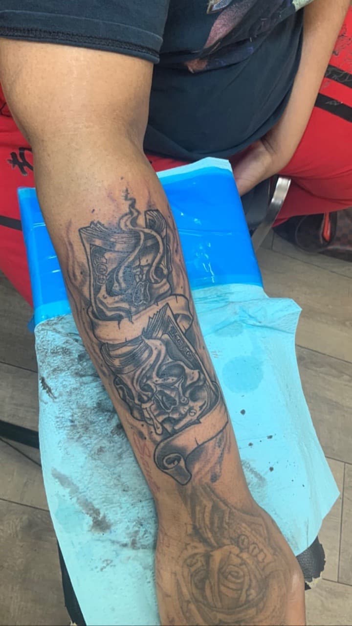 Black & Grey + Illustrative skulls tattoo on Forearm by Modest_Ink_Ellz on TattMe