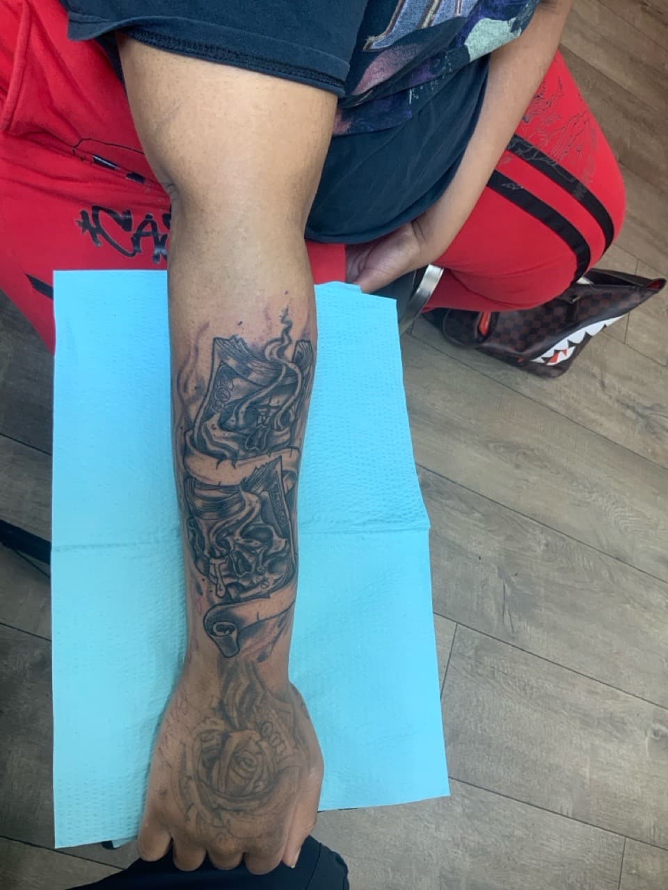 Black & Grey + Realism skull tattoo on Forearm by Modest_Ink_Ellz on TattMe