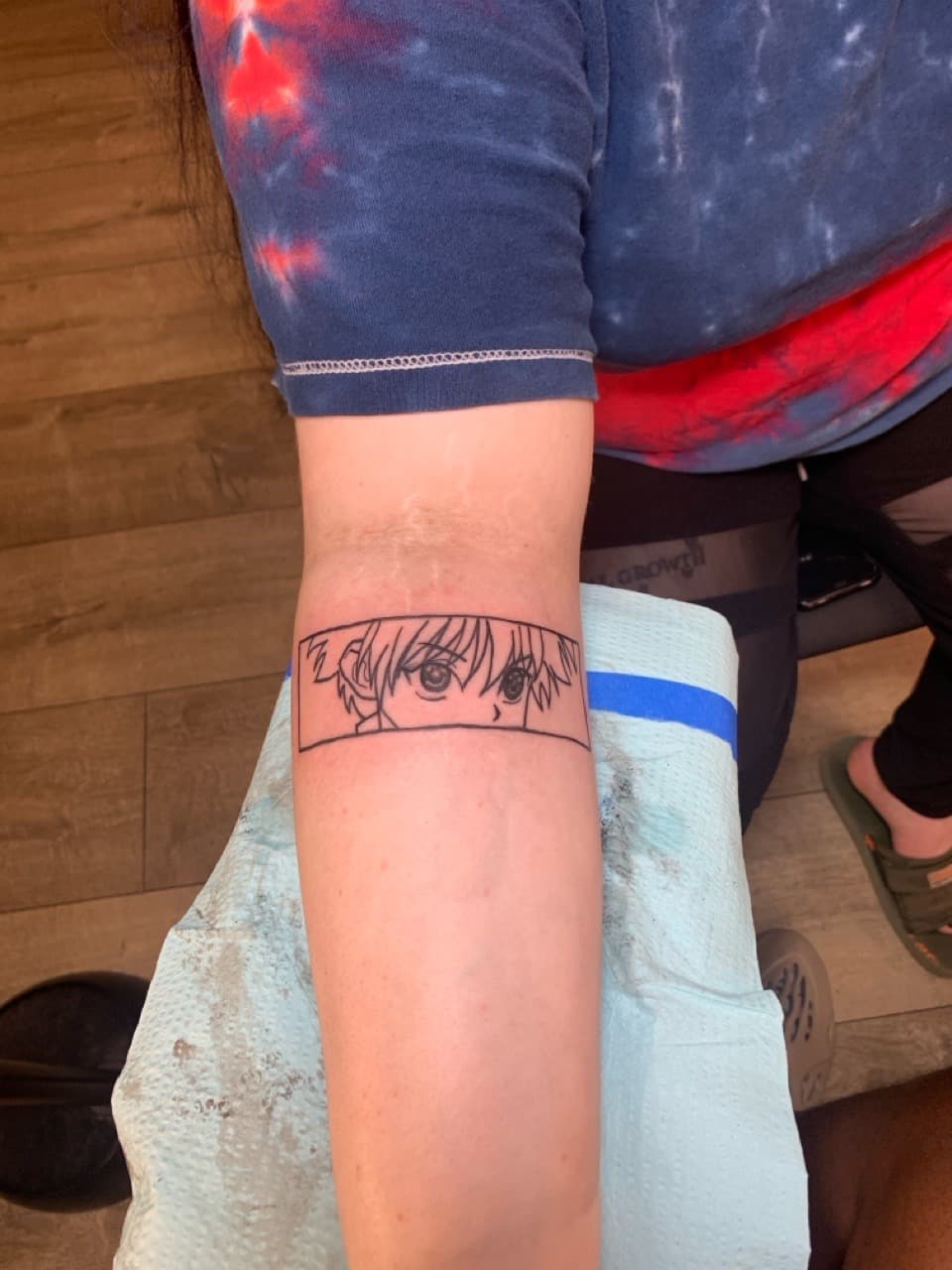 Anime + Line-work eyes tattoo on Forearm by Modest_Ink_Ellz on TattMe