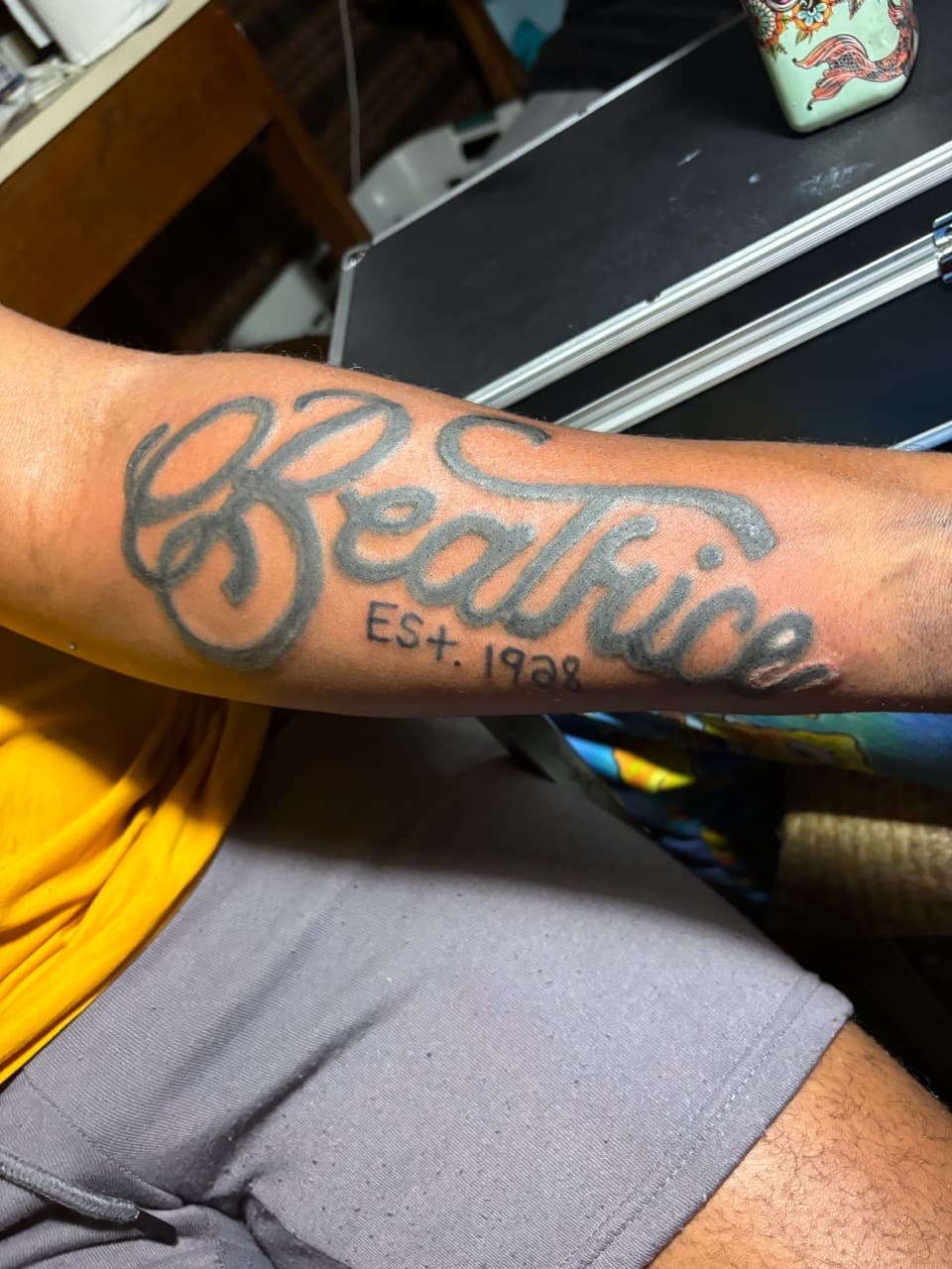 Lettering + Script name tattoo on Forearm by Quis on TattMe