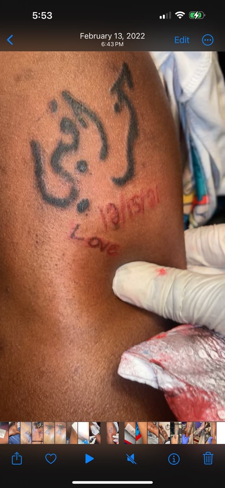 Lettering + Script arabic tattoo on Upper Arm by Quis on TattMe