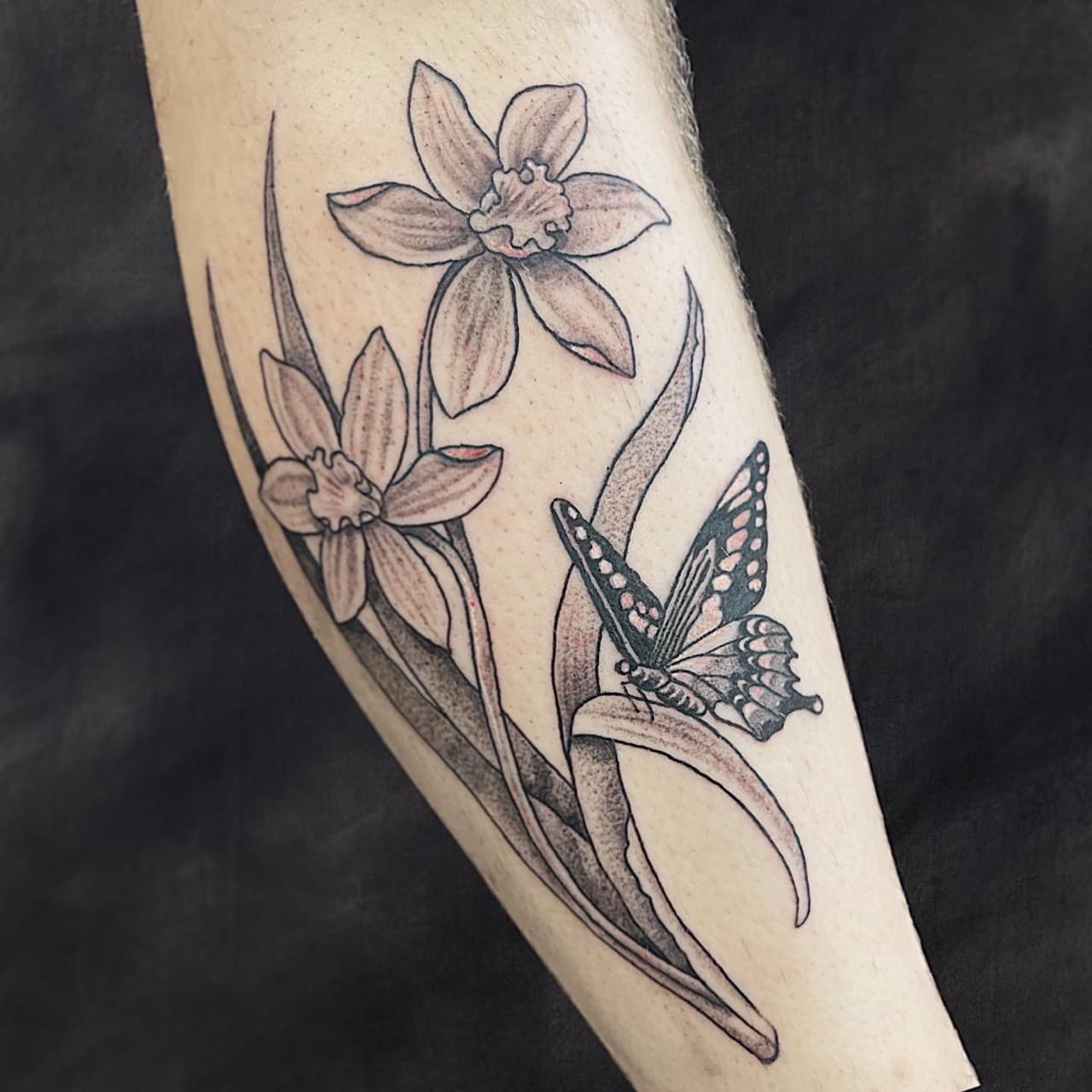 Floral + Black & Grey flowers tattoo on Forearm by Adriana on TattMe