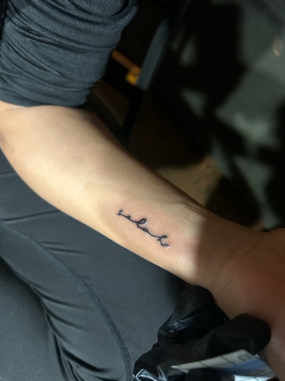 Lettering + Script word tattoo on Forearm by inkT on TattMe