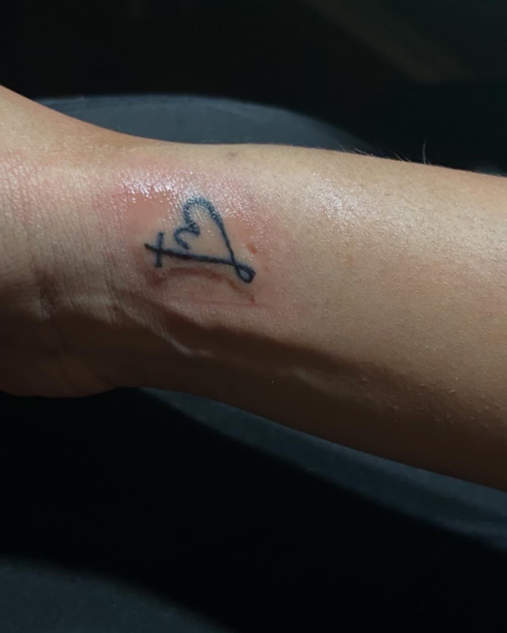 Fine Line + Minimalist heart tattoo on Wrist by inkT on TattMe