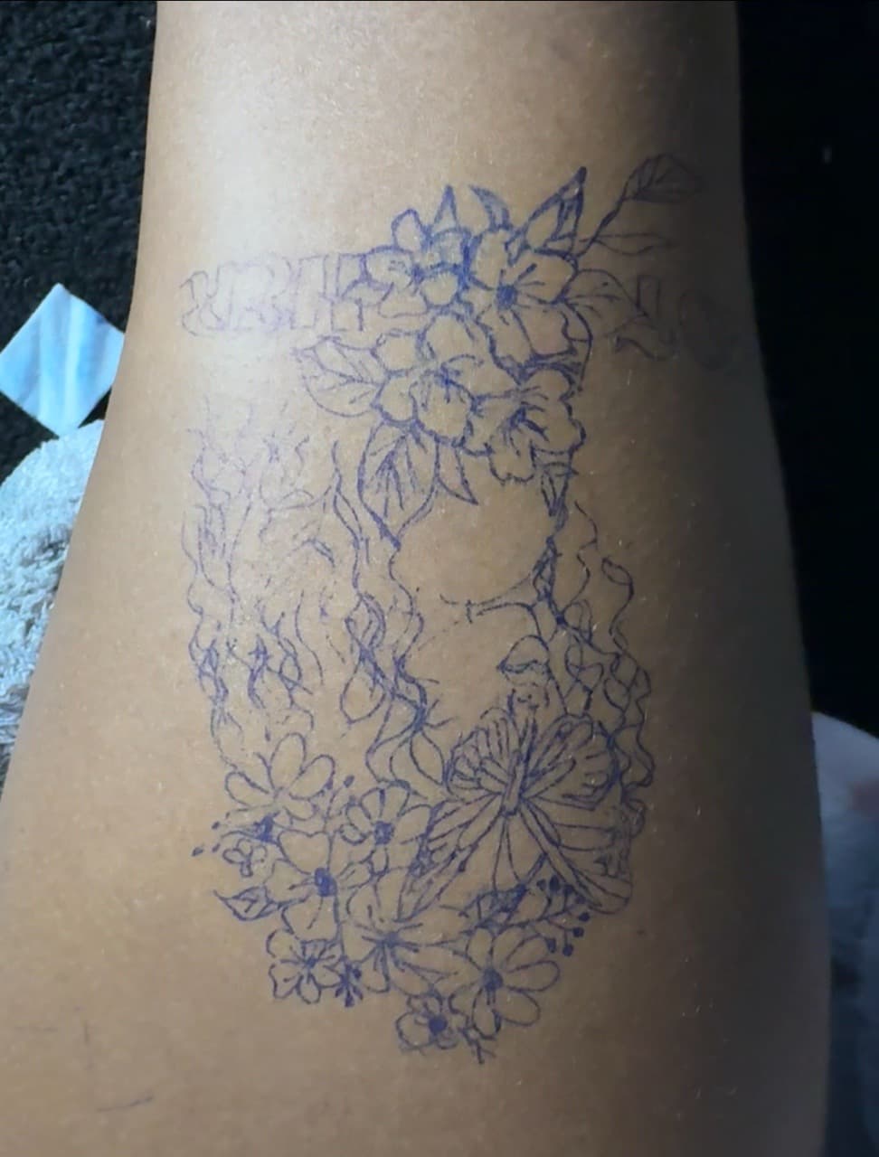 Floral + Line-work flowers tattoo on Forearm by inkT on TattMe