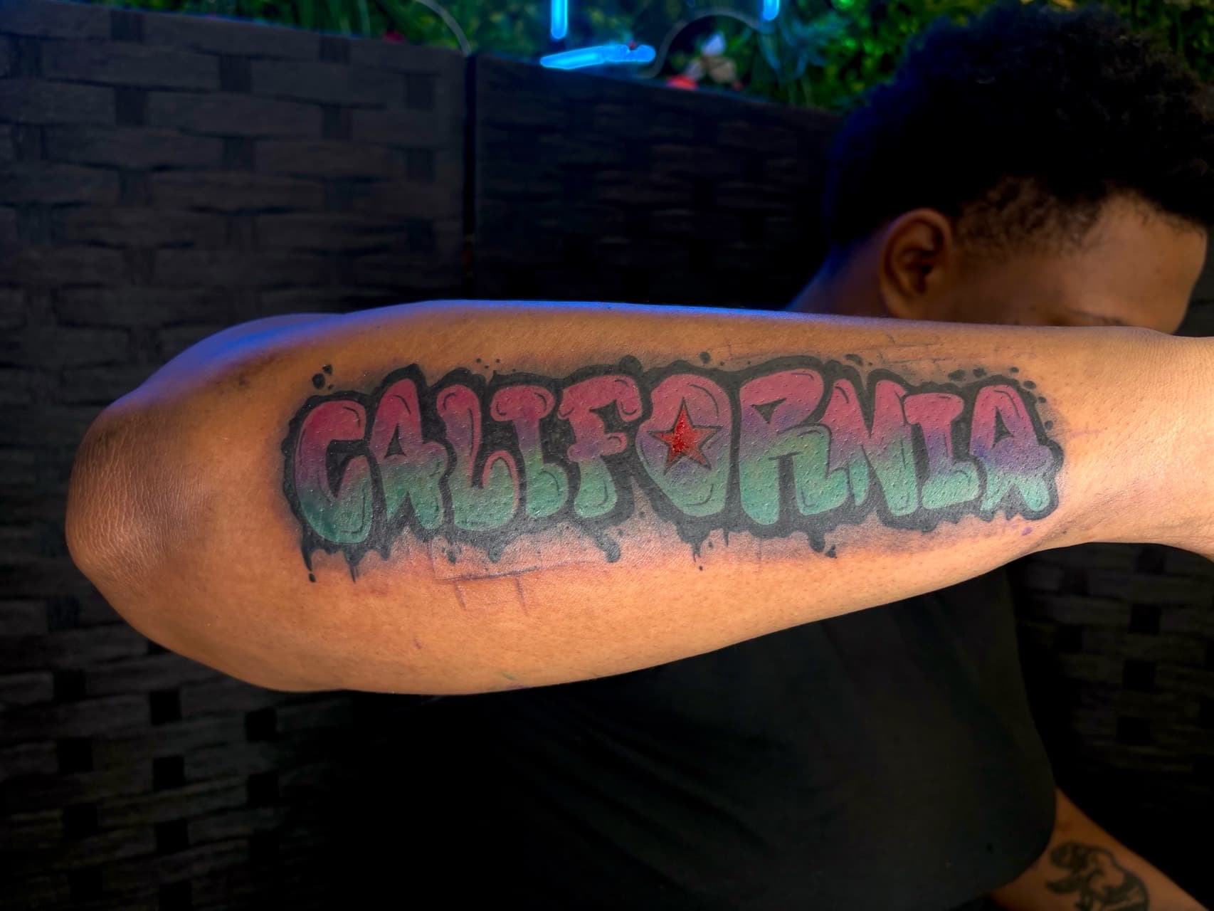 Lettering + Graffiti california tattoo on Forearm by Jniceinkz on TattMe