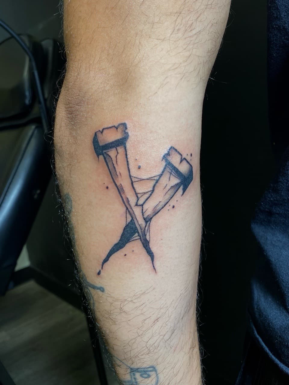 Black-work + Illustrative crosses tattoo on Forearm by Jniceinkz on TattMe