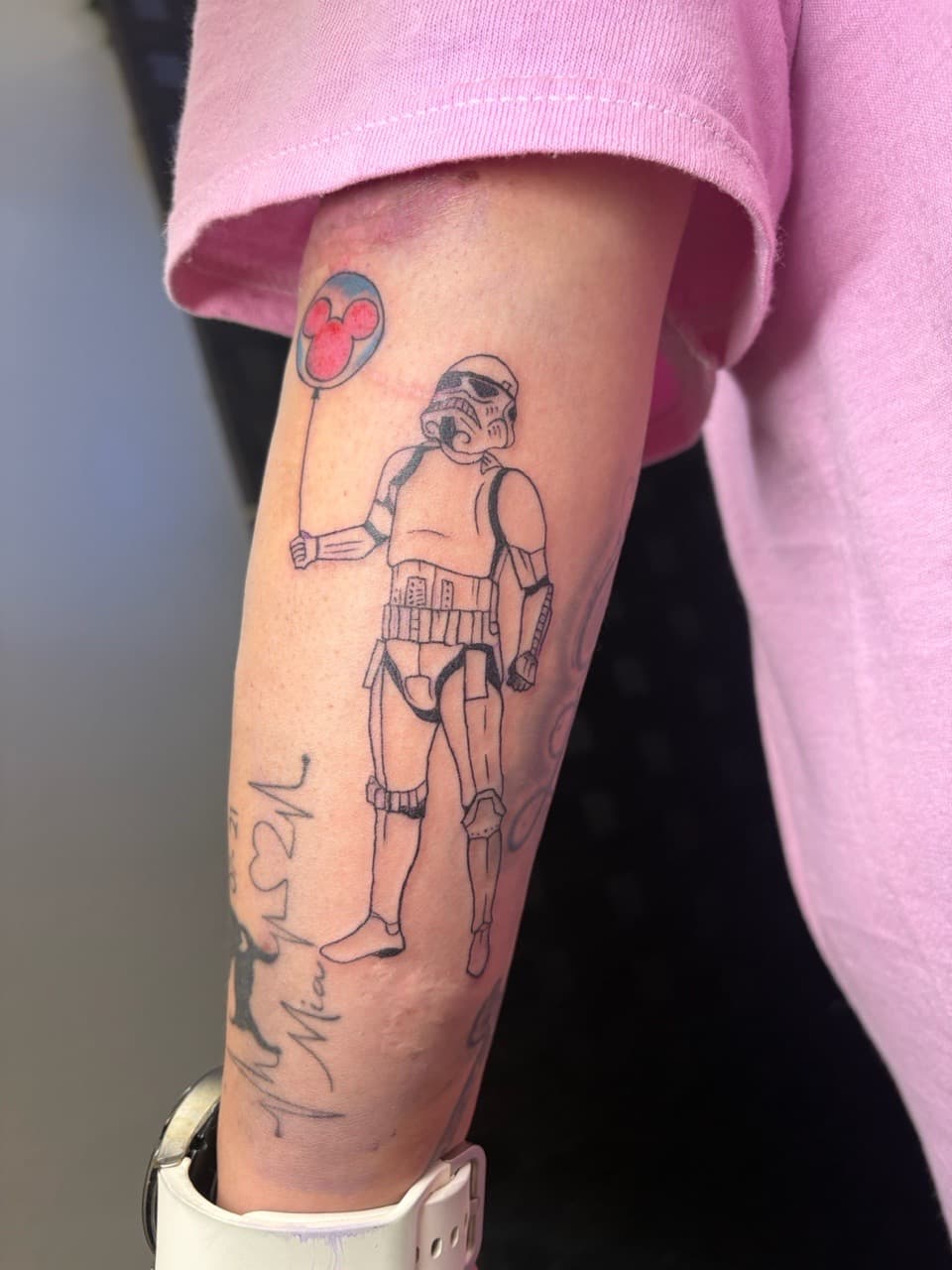 Line-work + Pop Culture stormtrooper tattoo on Forearm by Jniceinkz on TattMe