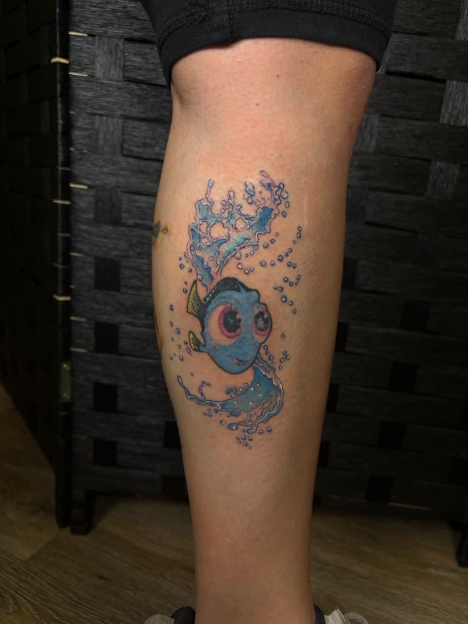 Color + Cartoon dory tattoo on Calf by Jniceinkz on TattMe