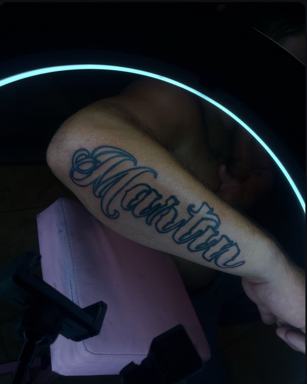 Lettering + Script name tattoo on Forearm by Jadance_Martin on TattMe