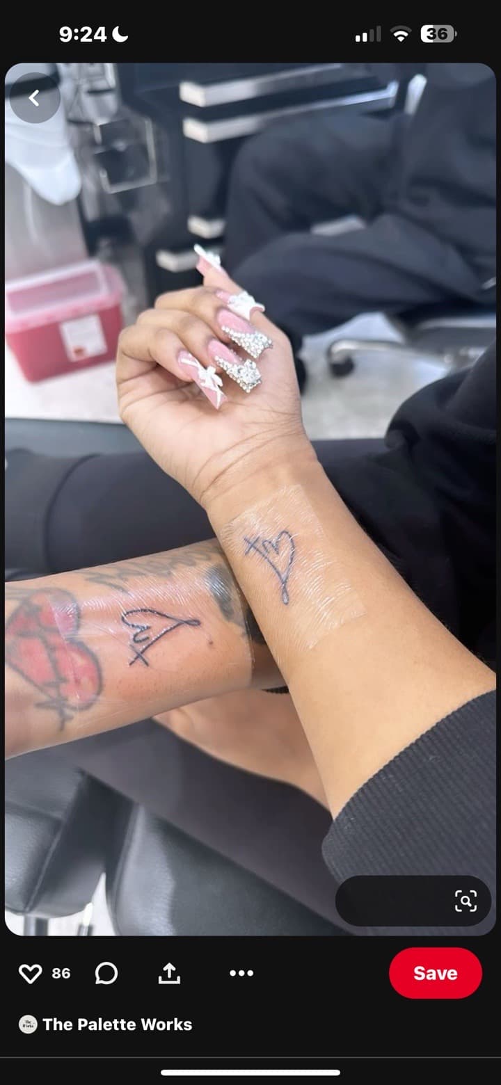 Fine Line + Lettering heart tattoo on Wrist by Taking_Art_2_The_Streets_1 on TattMe