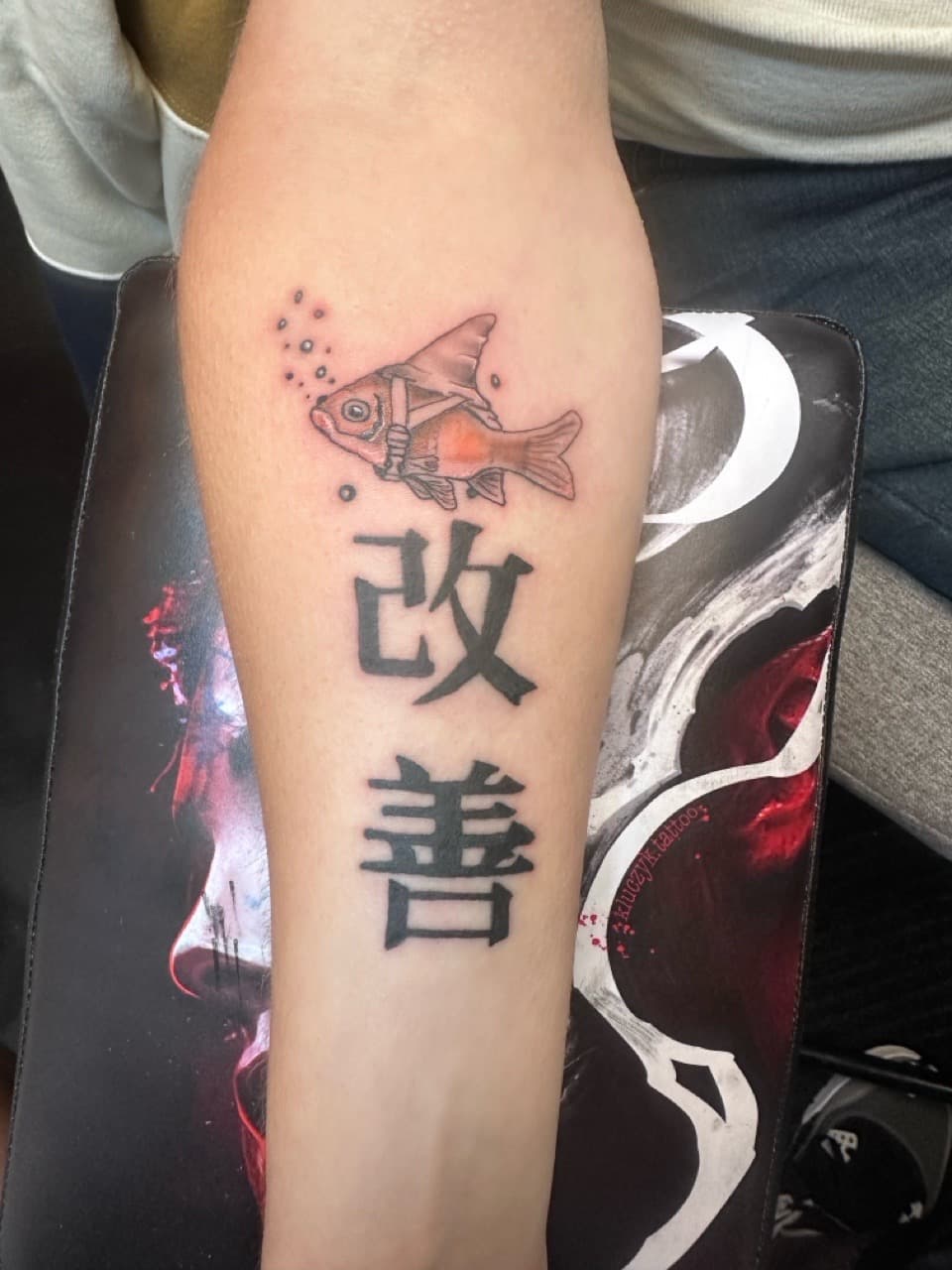 Fine Line + Illustrative fish tattoo on Forearm by Taking_Art_2_The_Streets_1 on TattMe