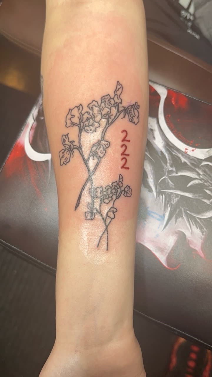 Fine Line + Floral flowers tattoo on Forearm by Taking_Art_2_The_Streets_1 on TattMe