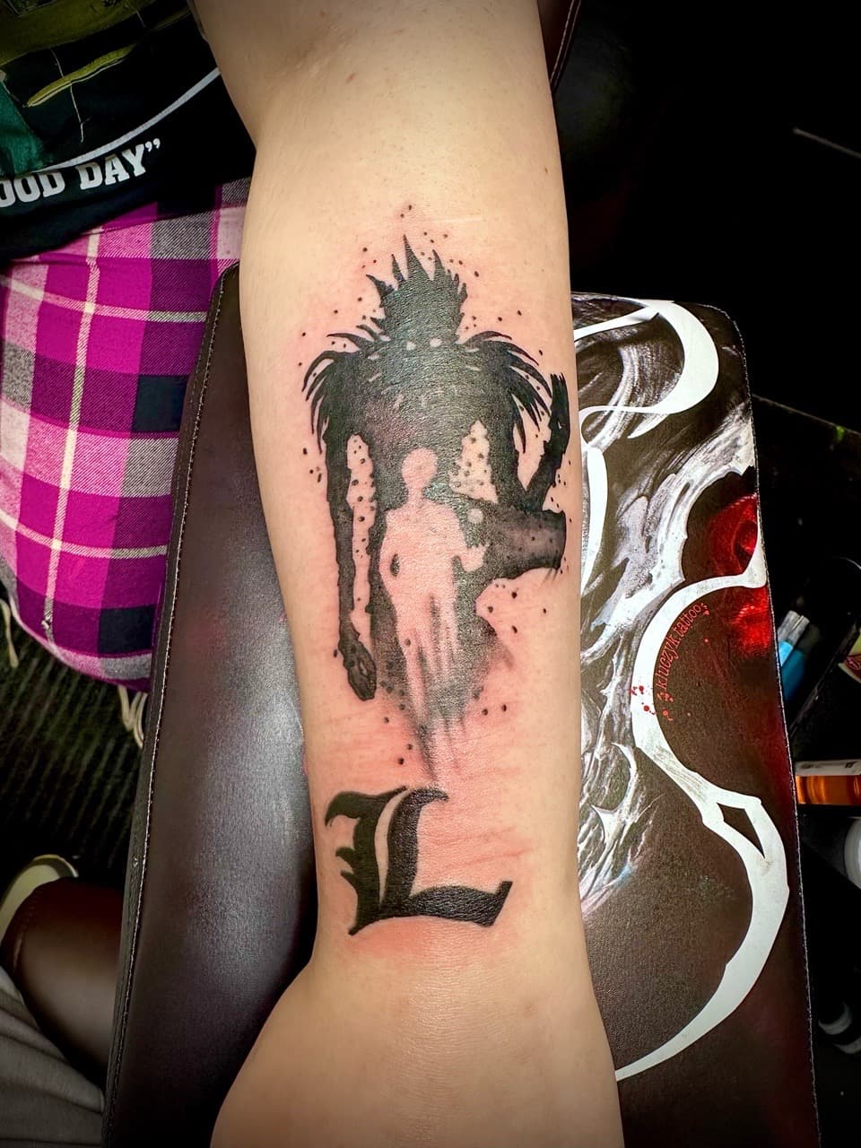 Anime + Black-work manga tattoo on Forearm by Taking_Art_2_The_Streets_1 on TattMe