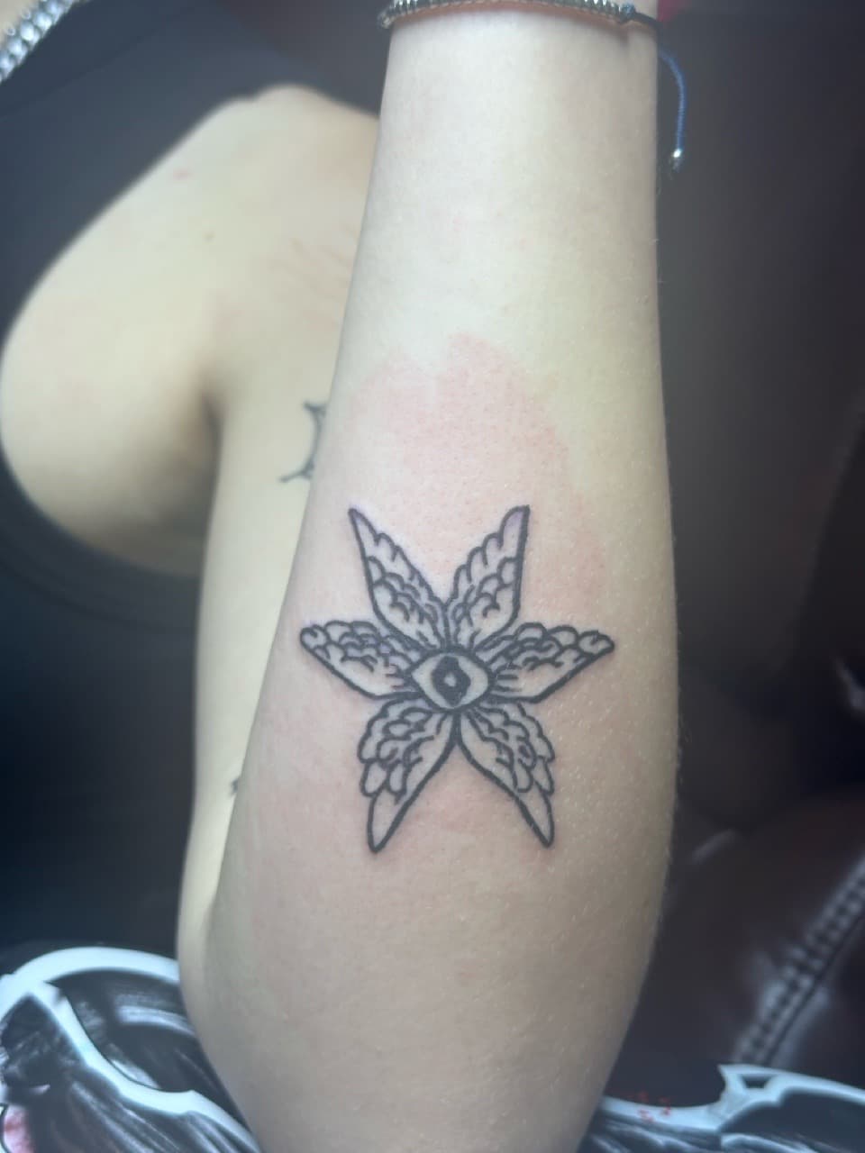 Black-work + Illustrative flower tattoo on Upper Arm by Taking_Art_2_The_Streets_1 on TattMe