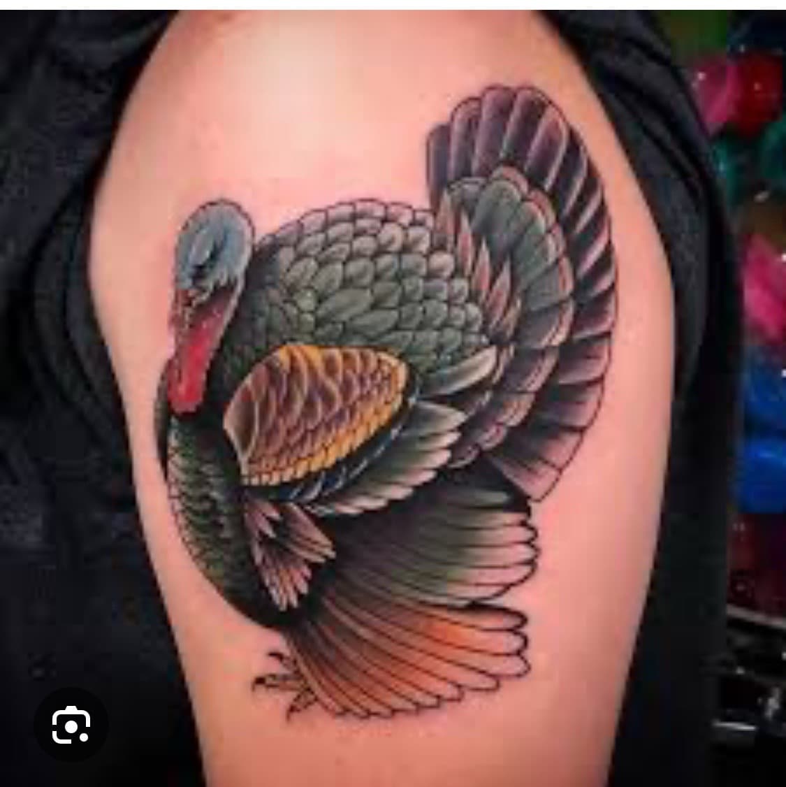 Neo-Traditional + Color turkey tattoo on Upper Arm by Taking_Art_2_The_Streets_1 on TattMe