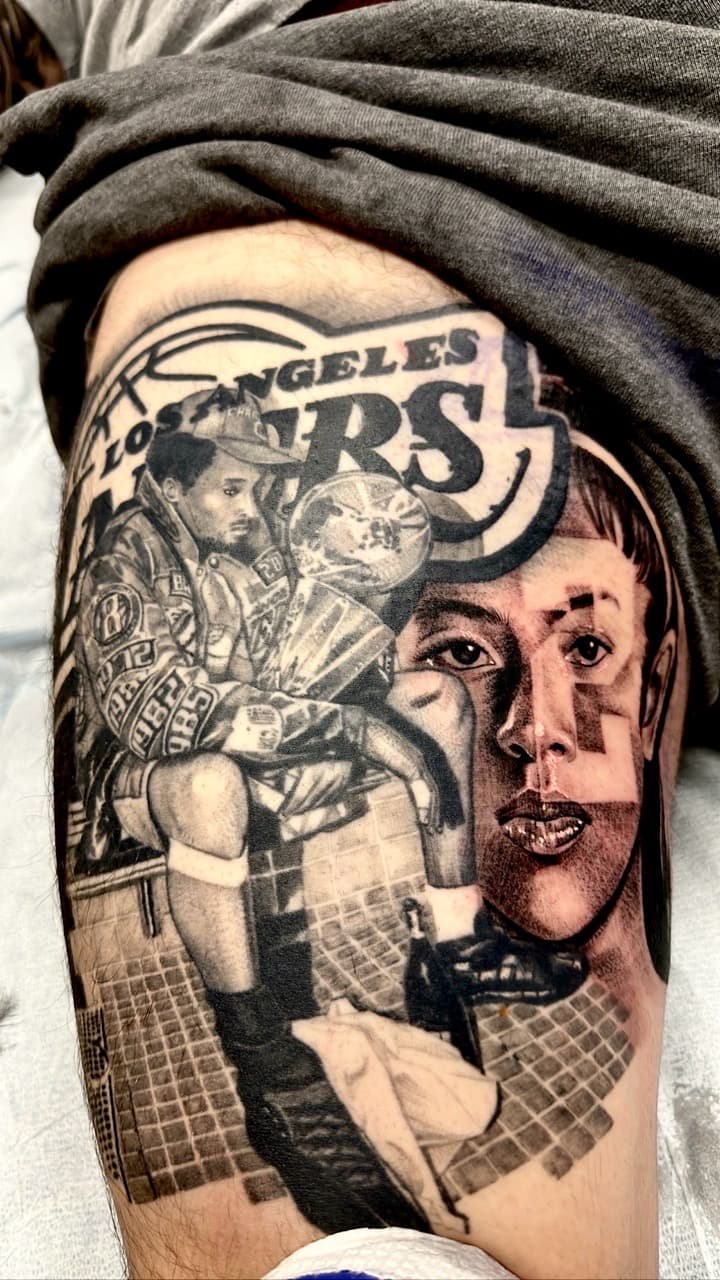 Black & Grey + Realism portraits tattoo on Thigh by Danny_Orellana on TattMe