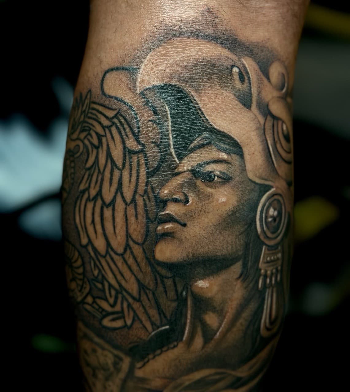 Black & Grey + Realism warrior tattoo on Upper Arm by Danny_Orellana on TattMe