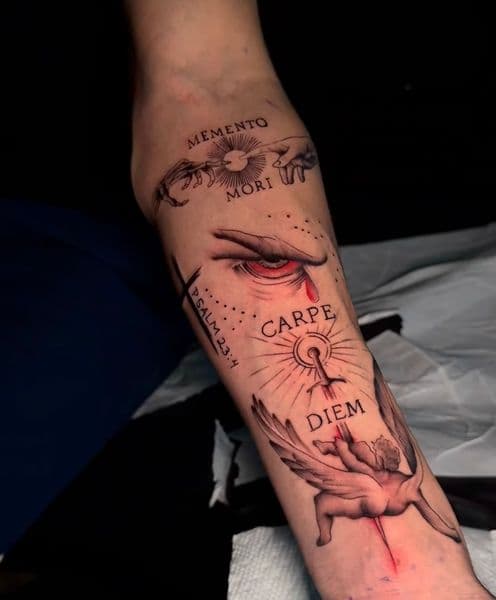 Fine Line + Black & Grey hands tattoo on Forearm by SalinasTatto on TattMe