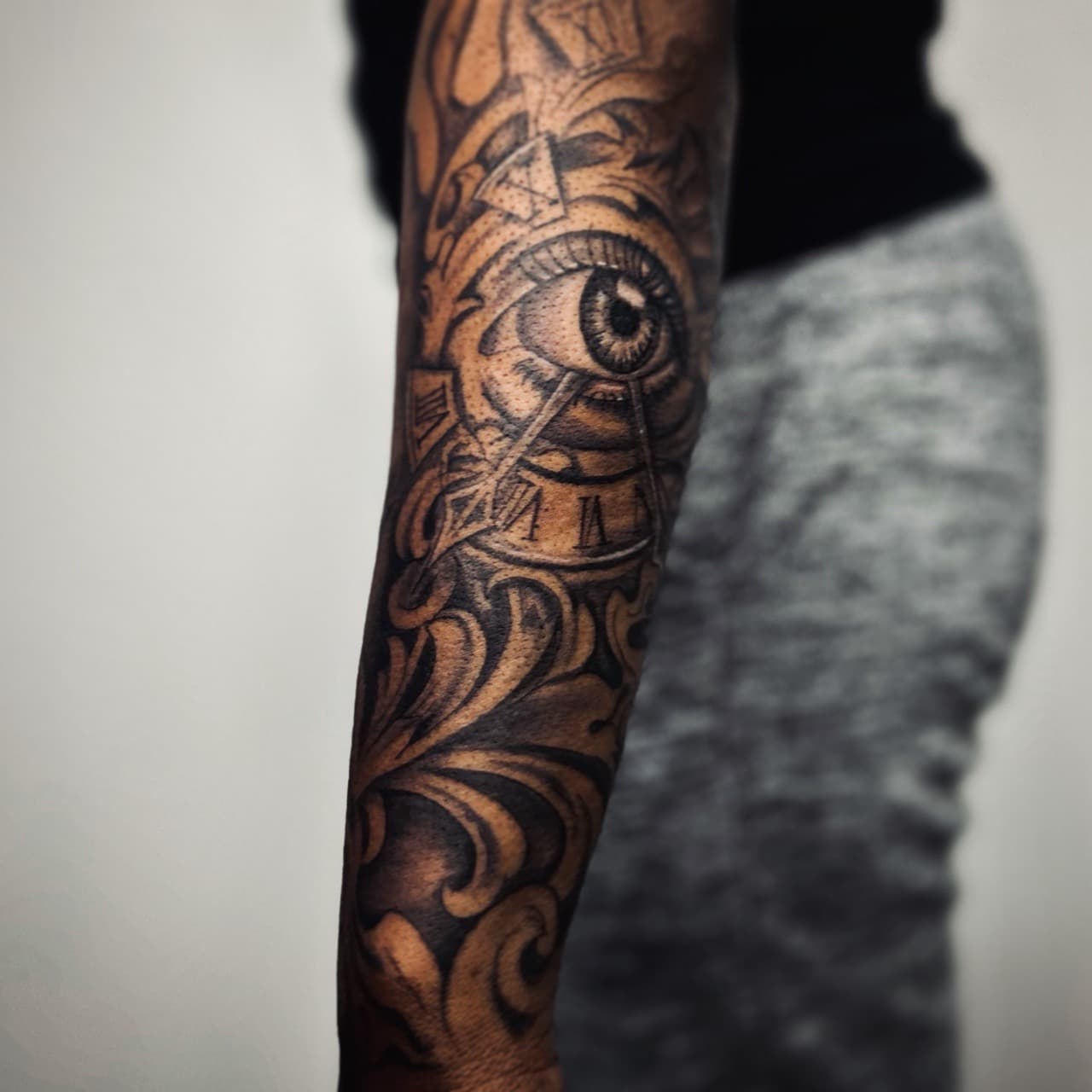 Black & Grey + Illustrative eye tattoo on Forearm by KG_PURE on TattMe
