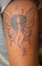 Line-work + Illustrative fairy tattoo on Upper Arm by Diorrvee on TattMe