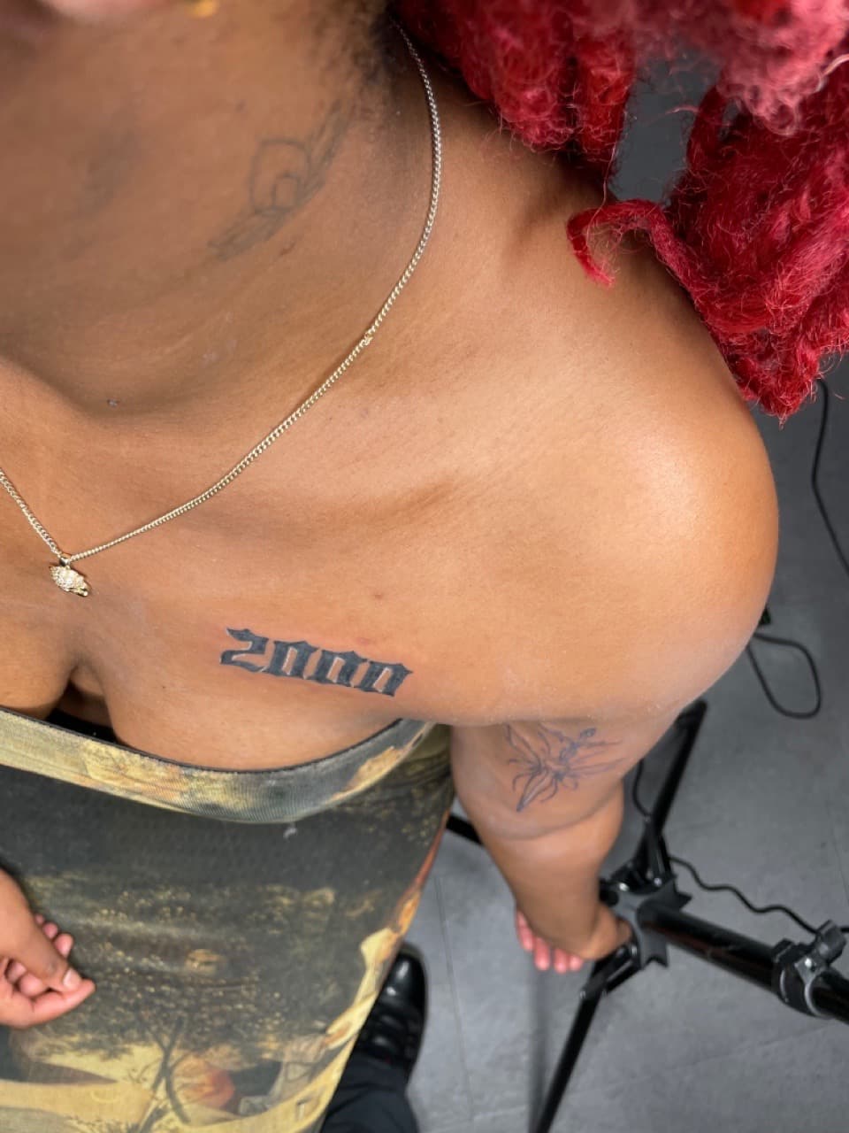 Lettering + Script numbers tattoo on Chest by Princessyz_Ink on TattMe
