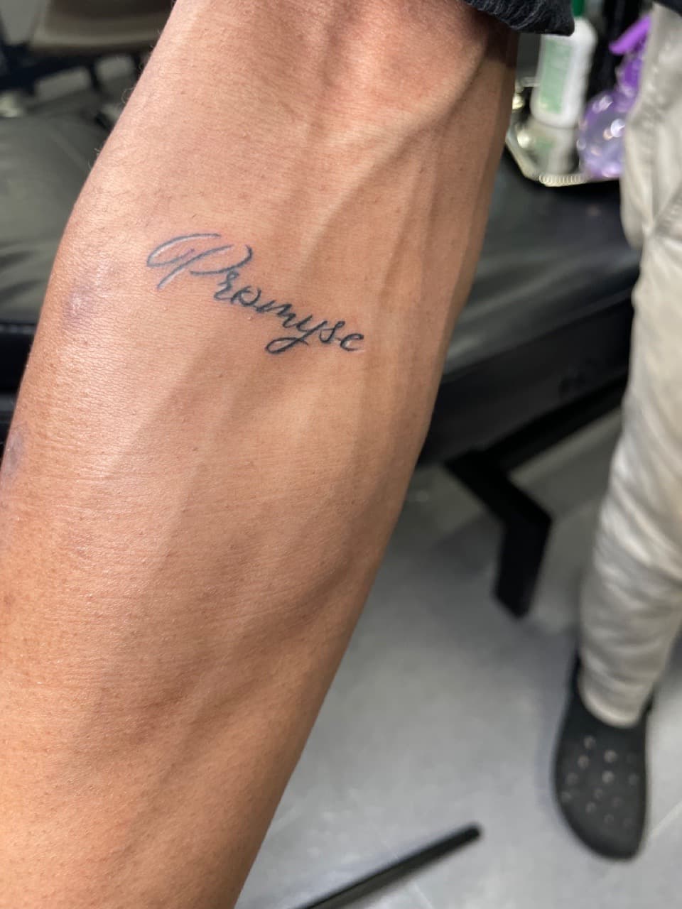 Lettering + Script word tattoo on Forearm by Princessyz_Ink on TattMe