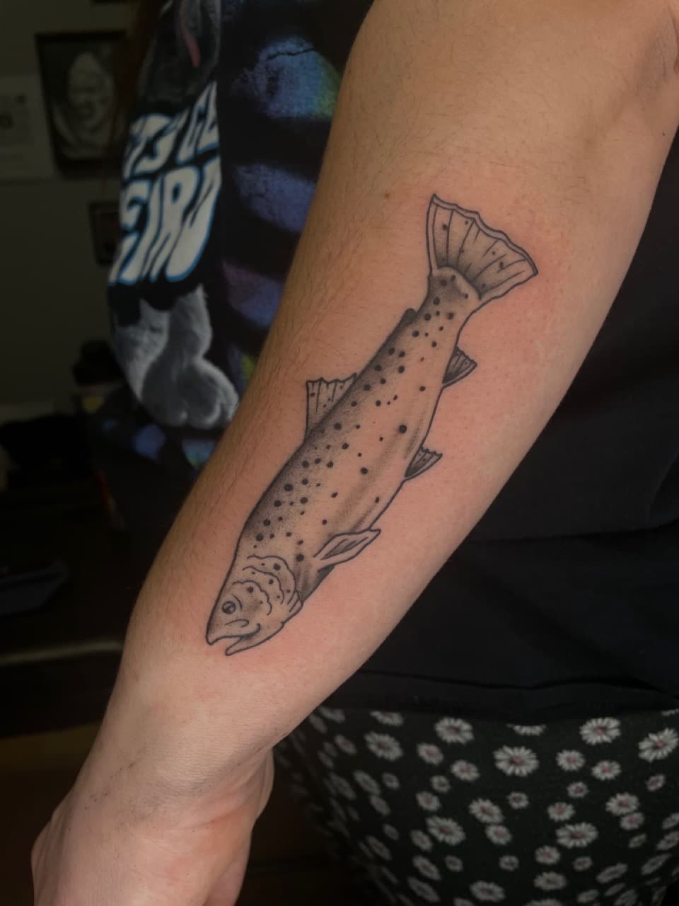 Black & Grey + Illustrative fish tattoo on Forearm by Dark_Alchemy_Studios on TattMe