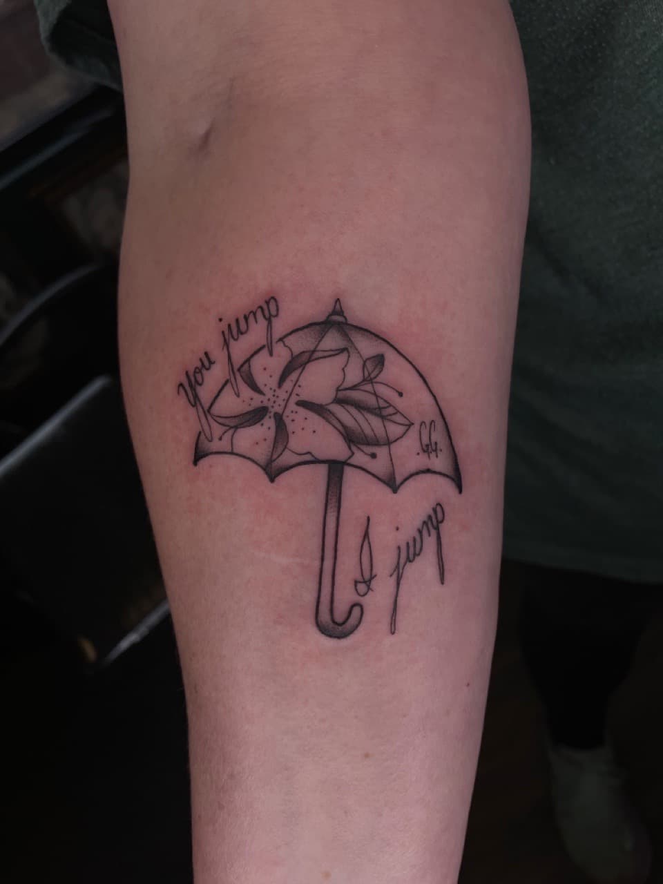 Fine Line + Black-work umbrella tattoo on Upper Arm by Dark_Alchemy_Studios on TattMe