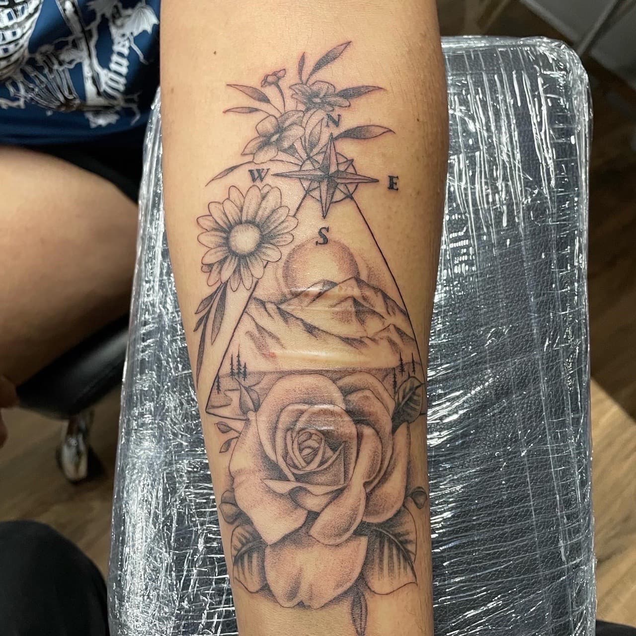 Fine Line + Black & Grey rose tattoo on Forearm by Dark_Alchemy_Studios on TattMe