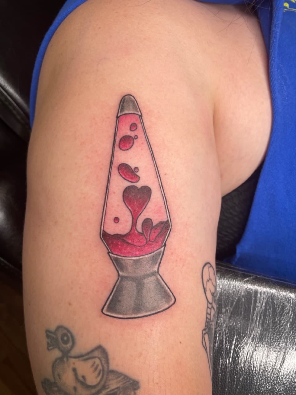 Color + Illustrative lava lamp tattoo on Upper Arm by Dark_Alchemy_Studios on TattMe