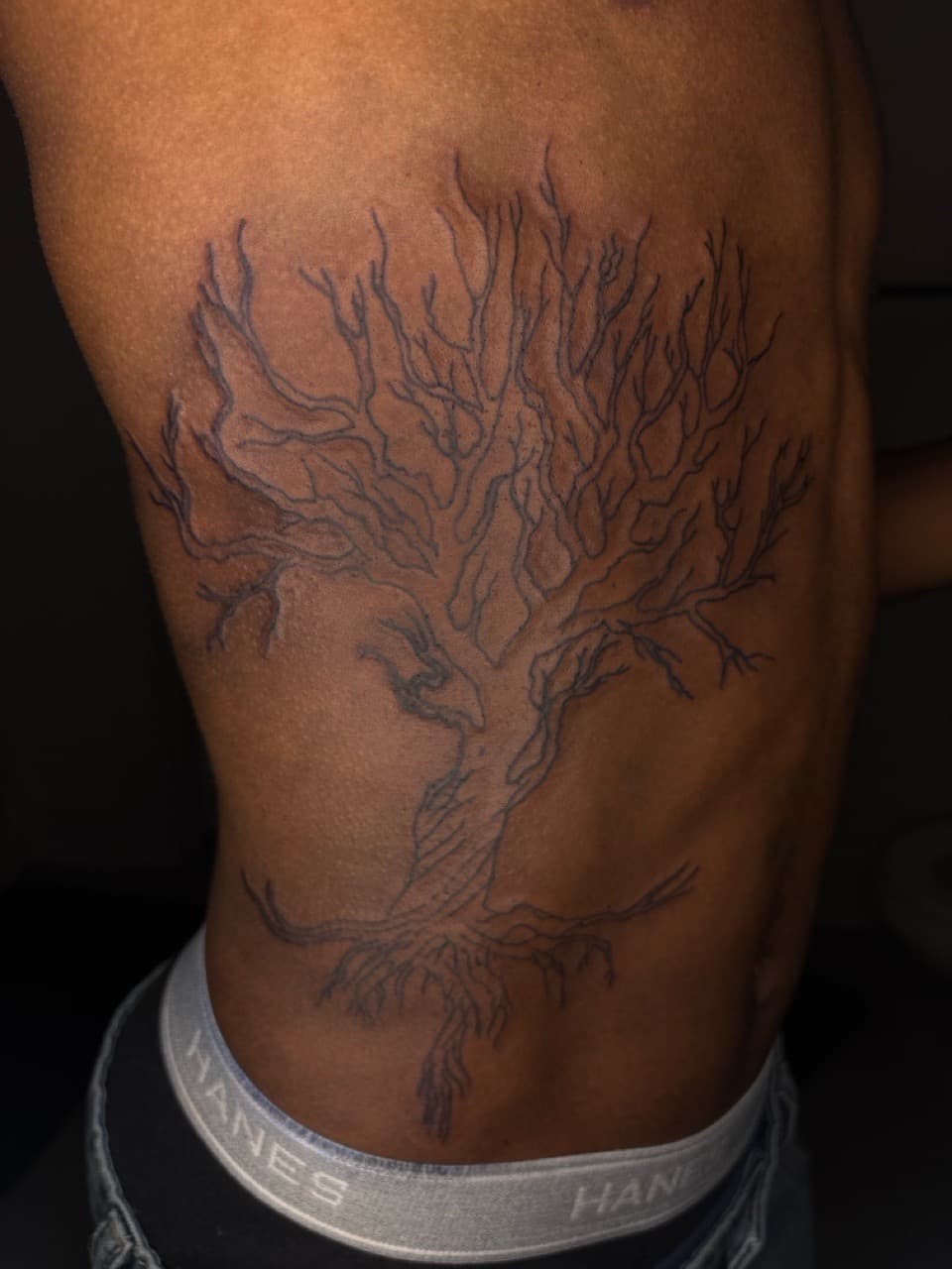 Fine Line + Line-work tree tattoo on Ribs by 33_Tattoos on TattMe