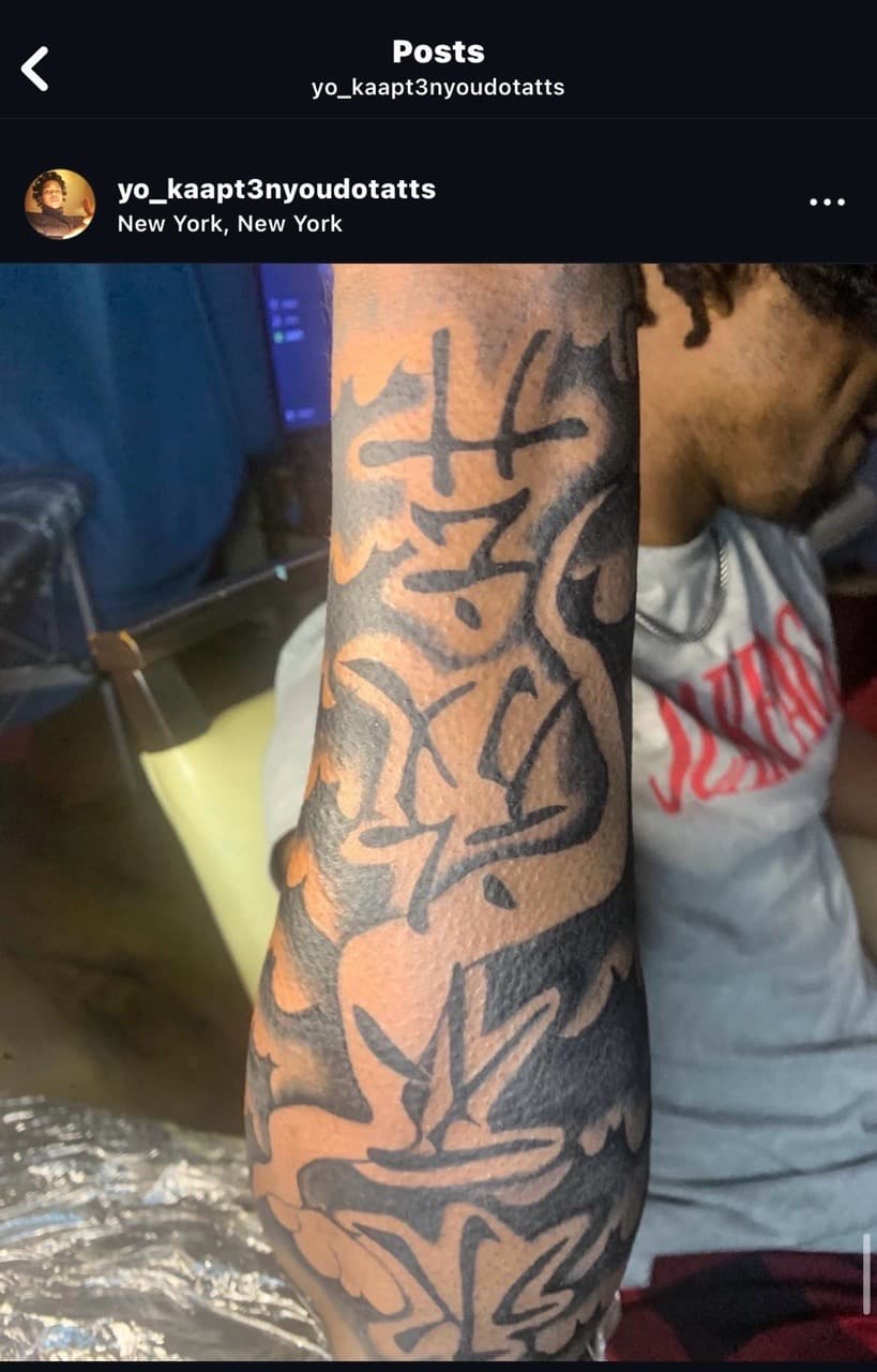 Black-work + Abstract shapes tattoo on Forearm by Kaapt3ntattoos on TattMe