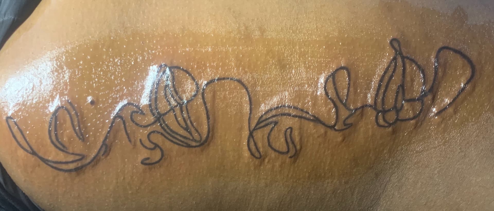 Fine Line + Line-work line-work tattoo on Thigh by Kaapt3ntattoos on TattMe