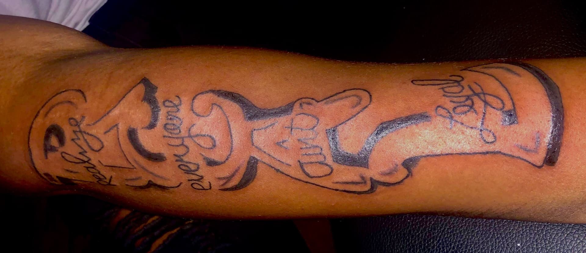 Lettering + Script words tattoo on Forearm by Kaapt3ntattoos on TattMe
